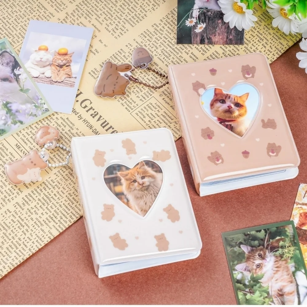Kids Heart Window Photo Album Set - Cream and Tan two piece set